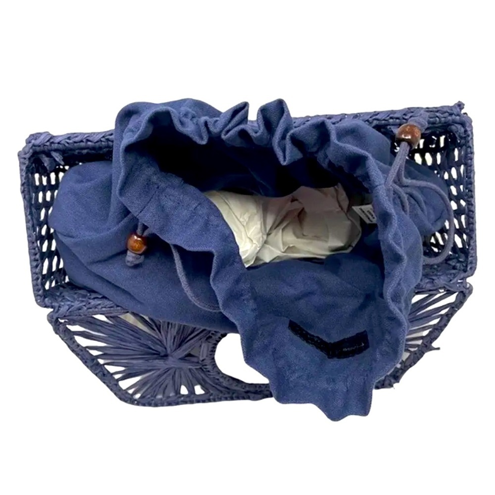 NWT House of Harlow Hand Woven Basket Rattan Bohemian Wicker Clutch - Picture 3 of 5